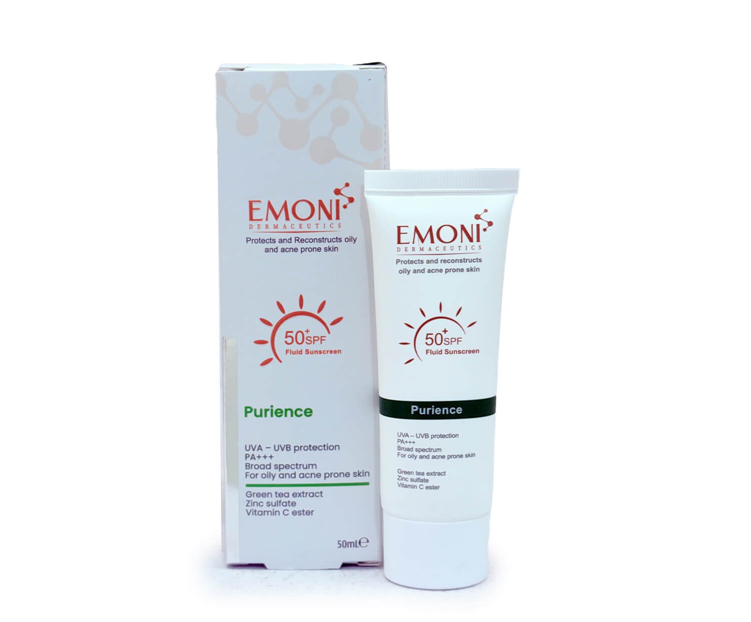 کرم ضد آفتاب فلوئید SPF50 امونی (پوست چرب و مستعد آکنه)